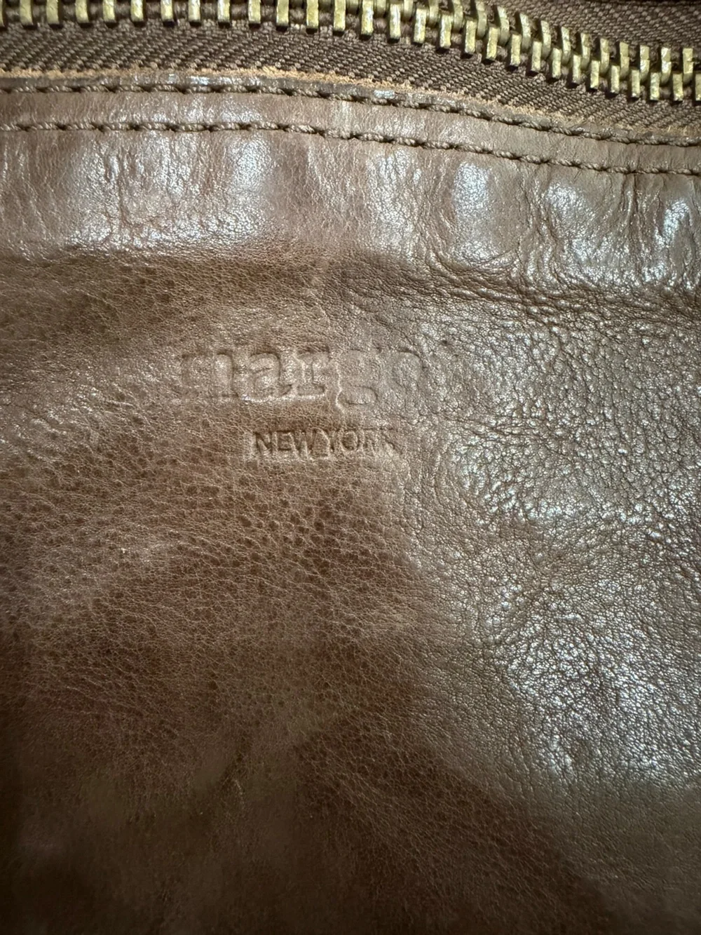 margot Brown Leather Crossbody Backpack with Front Zip